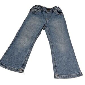 Toddler Blue Jean Size 3T Garanimals Stretch Waist No Zipper Pull On Denim Pants